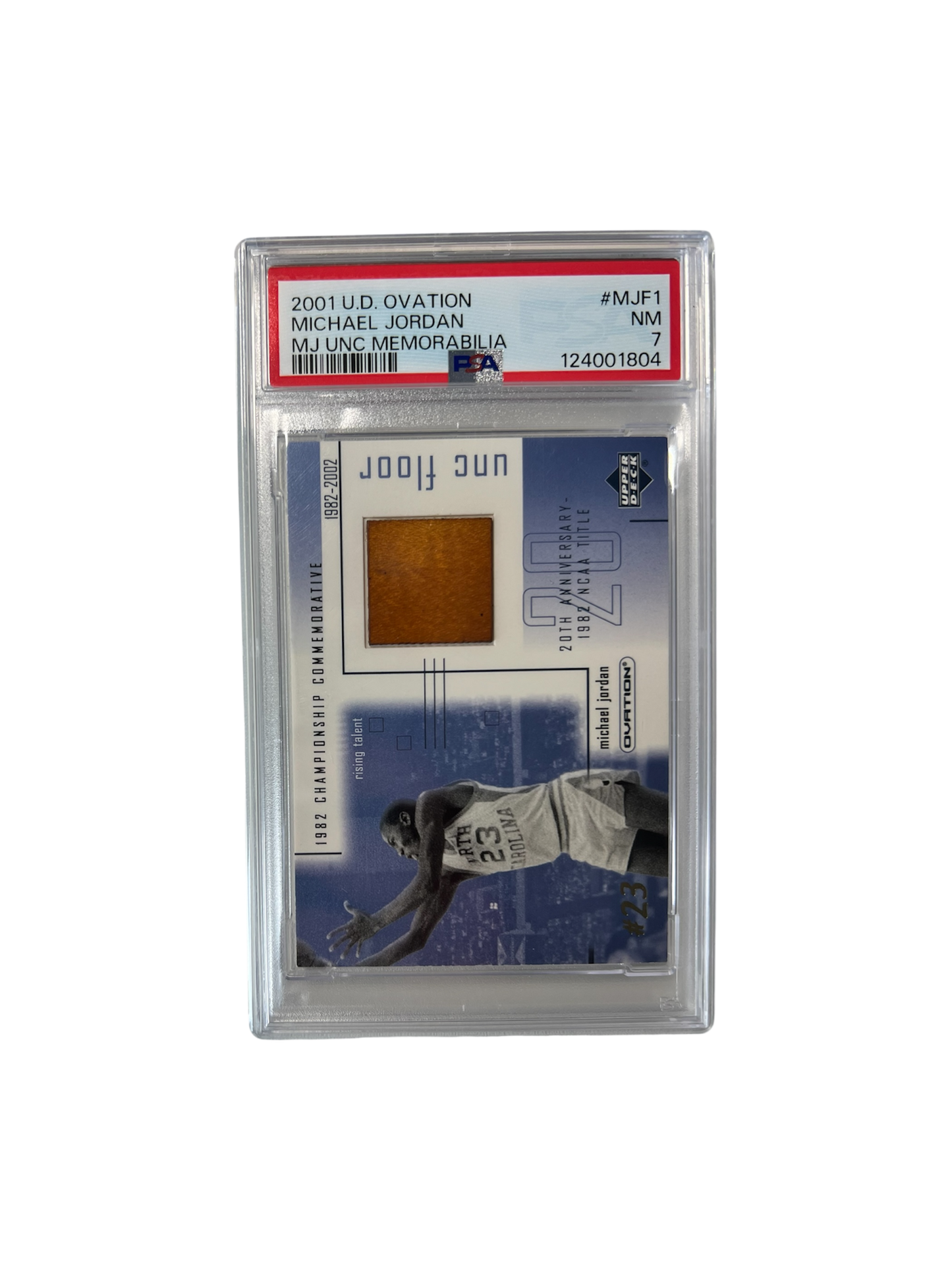 2001 Upper Deck Ovation Michael Jordan North Carolina Floor Relic PSA Card