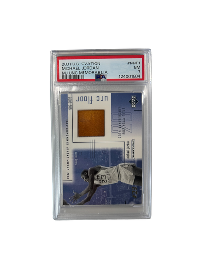 2001 Upper Deck Ovation Michael Jordan North Carolina Floor Relic PSA Card