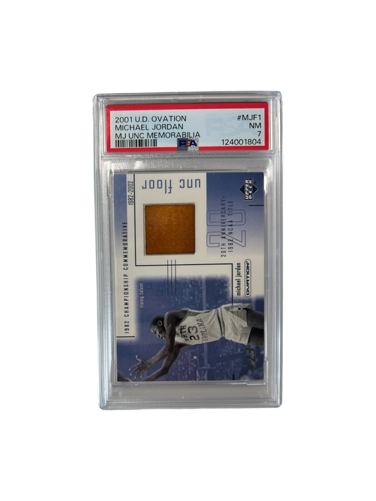 2001 Upper Deck Ovation Michael Jordan North Carolina Floor Relic PSA Card