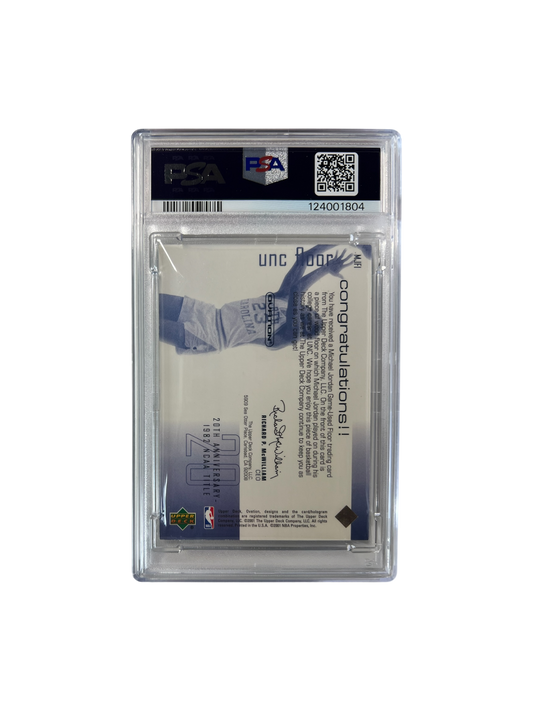 2001 Upper Deck Ovation Michael Jordan North Carolina Floor Relic PSA Card