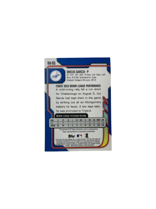 2014 Topps Los Angeles Dodgers Onelki Garcia Rookie AUTO card