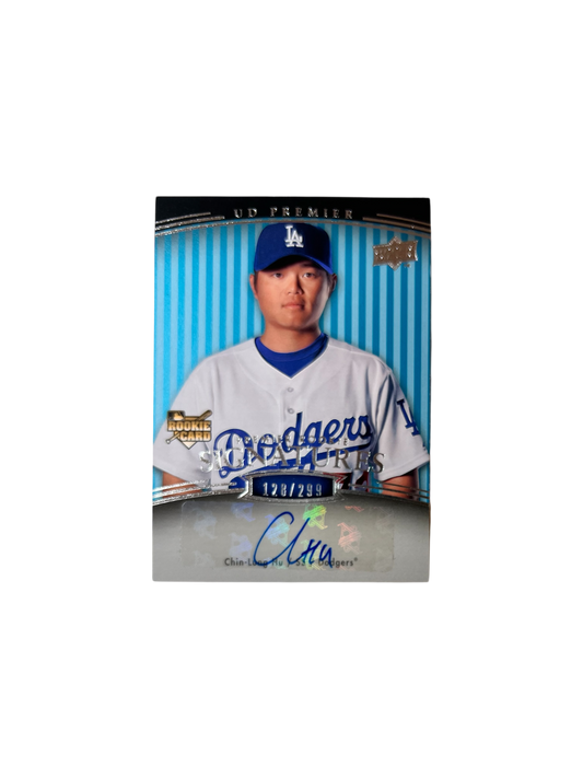 2008 Upper deck Premier Los Angeles Dodgers Chin-Lung Hu Rookie AUTO card