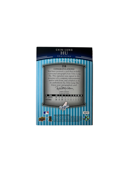 2008 Upper deck Premier Los Angeles Dodgers Chin-Lung Hu Rookie AUTO card