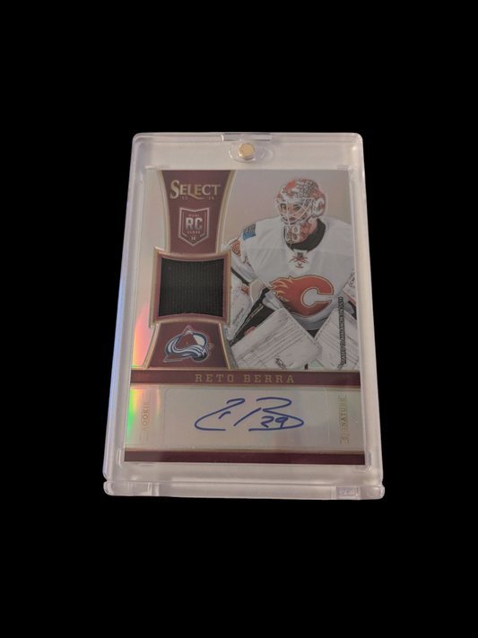 2014 Panini Select Colorado Avalanche Reto Berra Auto Patch 62/99 Rookie Card