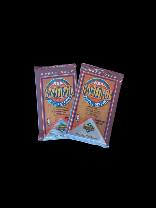 1992 Upper Deck Basketball Inauguration Edition Hobby 2 x Pack Bundle