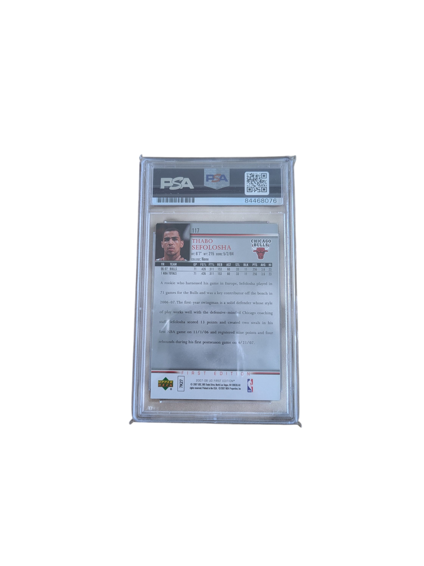2007 Upper Deck Thabo Sefolosha PSA/DNA Certified Auto Trading Card