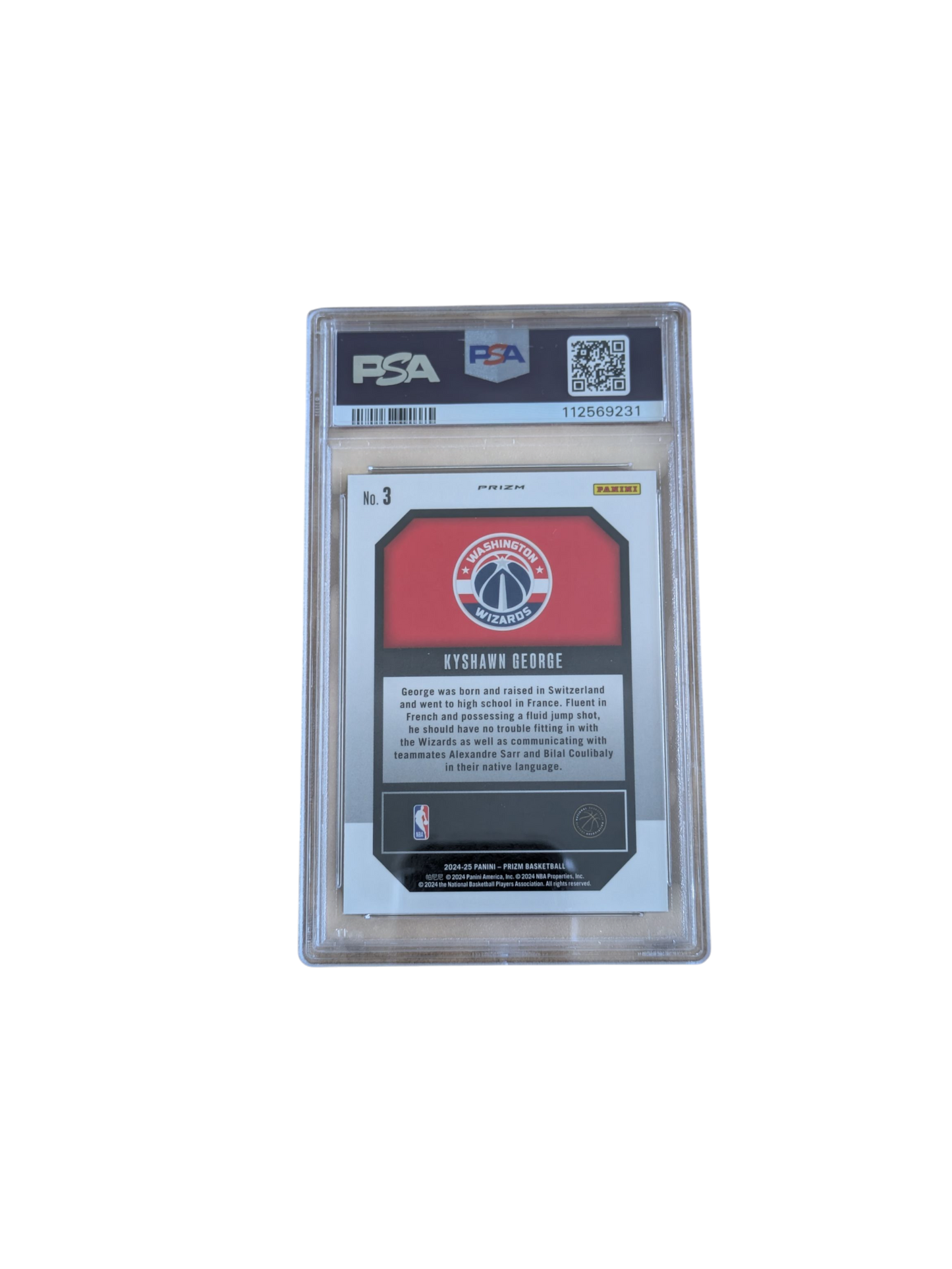 2024 Panini Prizm Kyshawn George Emergent Silver PSA Rookie Card