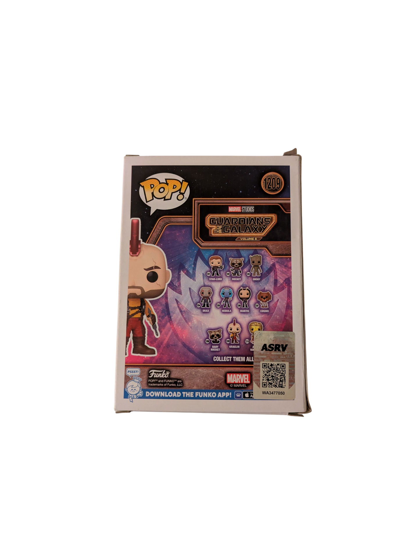 Funko POP Vinyl Guardians of the Galaxy 3 Kraglin signed by Sean Gunn "Mutiny"