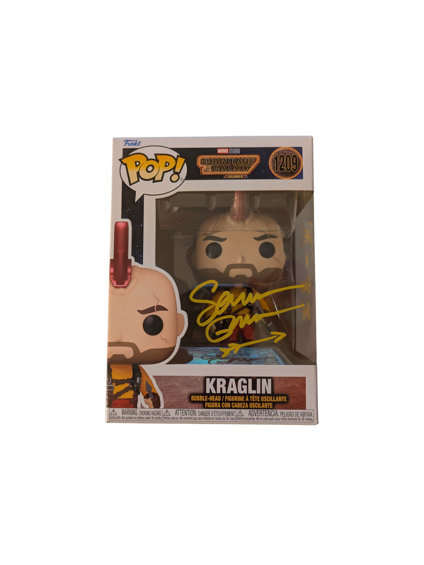 Funko POP Vinyl Guardians of the Galaxy 3 Kraglin signed by Sean Gunn "Dog"