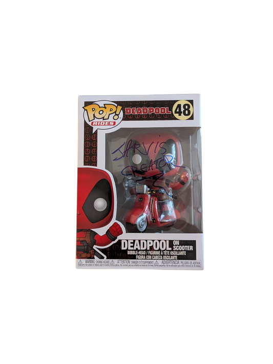 Funko POP Vinyl Marvel Deadpool on Scooter signed by Jarvis Creator