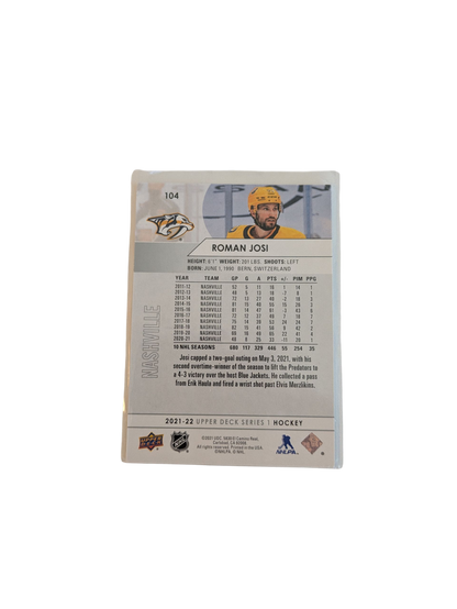 2021 Upper Deck Series 1 Nashville Predators Roman Josi #104 Card