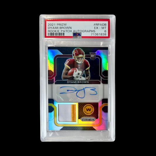 2021 Panini Prizm Dyami Brown Rookie Patch Auto PSA Card