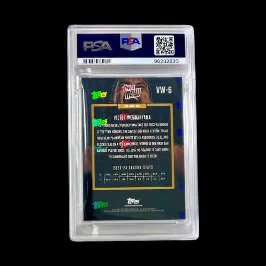 2023 Topps Now Victor Wembanyama Rookie of the Year PSA 9 Card