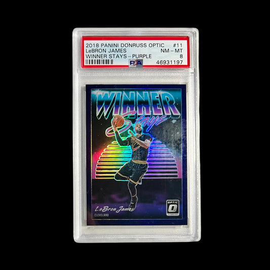 2018 Panini Donruss LeBron James Winner Stays Purple PSA Card