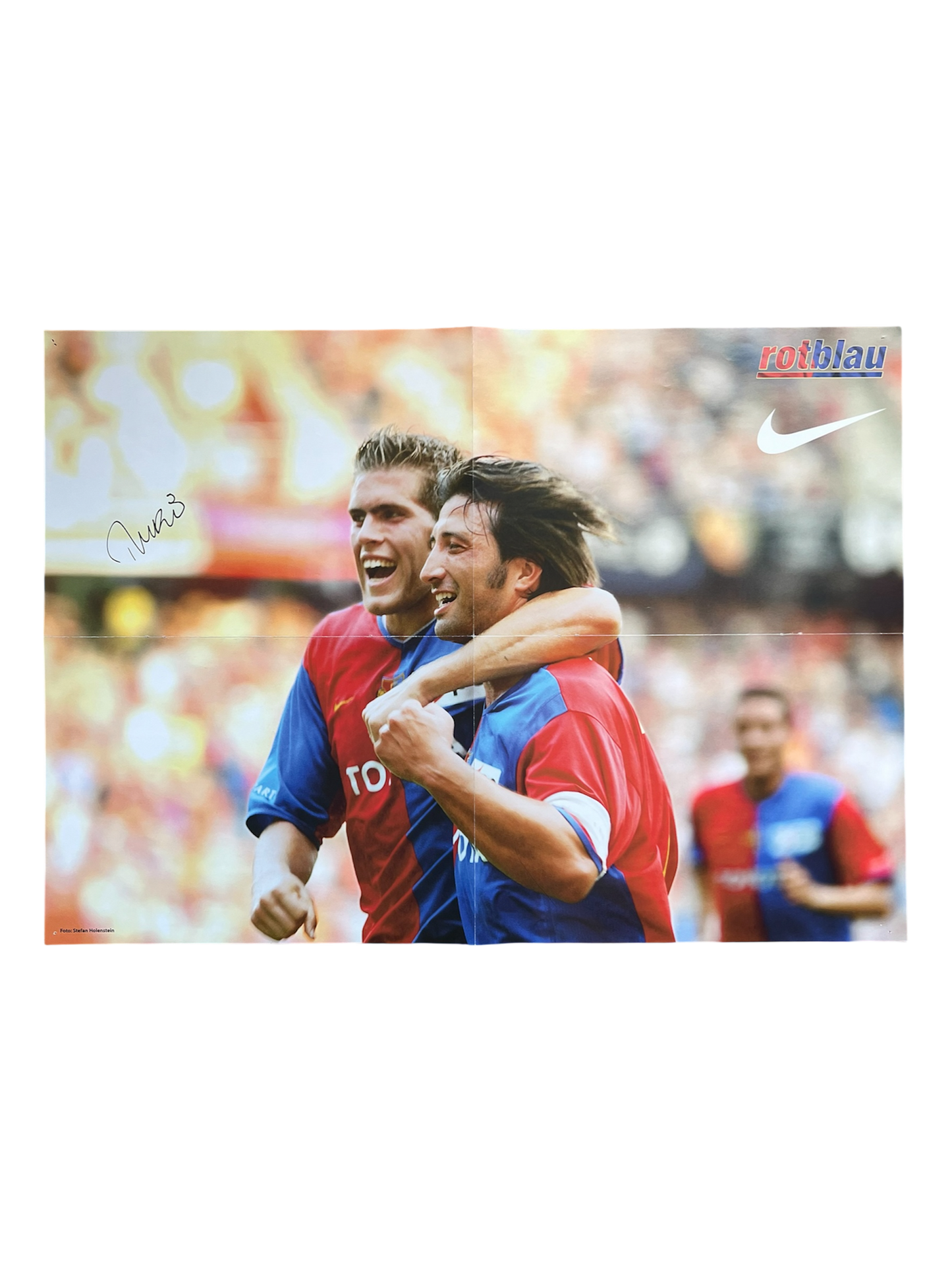 Poster FC Basel Rotblau signed by Murat Yakin (580x415mm)