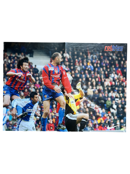 Poster FC Basel Rotblau signed by Murat Yakin (580x415mm)