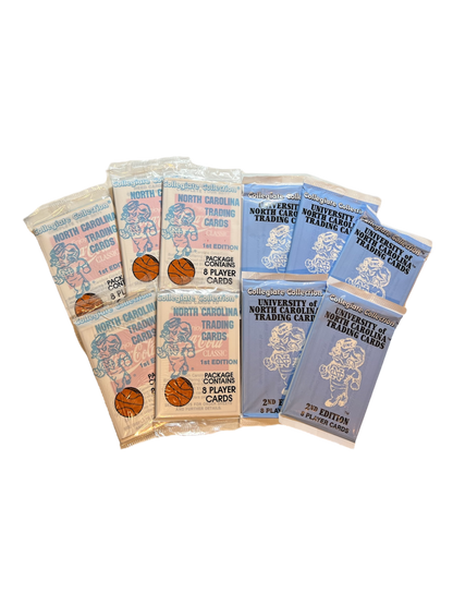 1989-1990 Collegiate Collection North Carolina Basketball 1st & 2nd Edition x 10 Packs Bundle