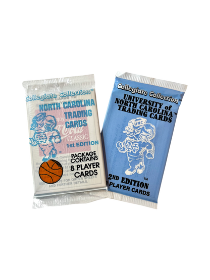 1989-1990 Collegiate Collection North Carolina Basketball 1st & 2nd Edition x 2 Packs Bundle