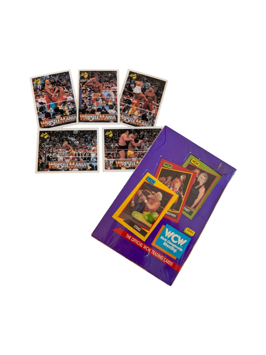 1990-1991 WWF Wrestling Hulk Hogan card set and WCW Hobby Box Bundle