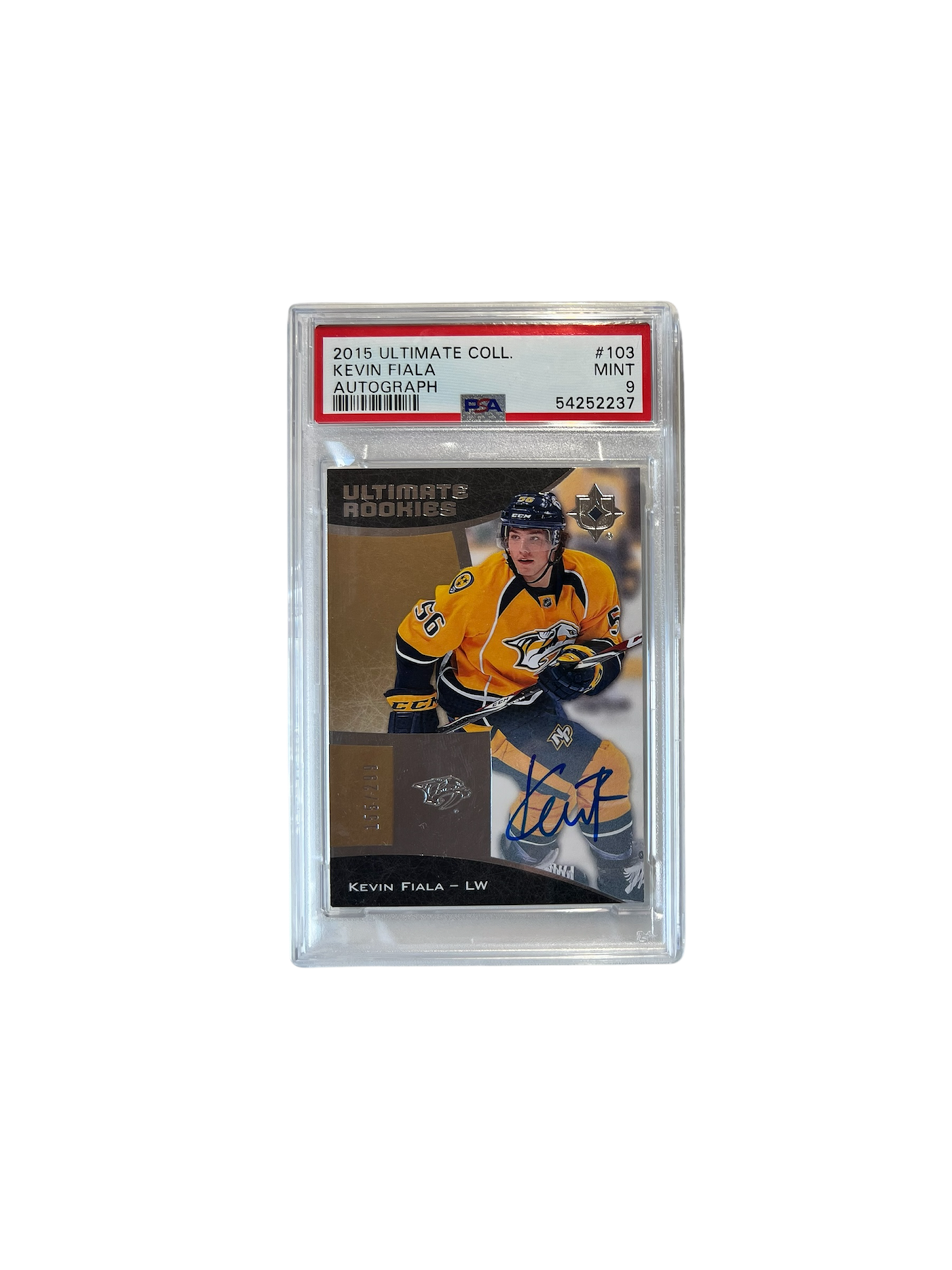 2015 Upper Deck Ultimate Collection Kevin Fiala Autograph PSA 9 card