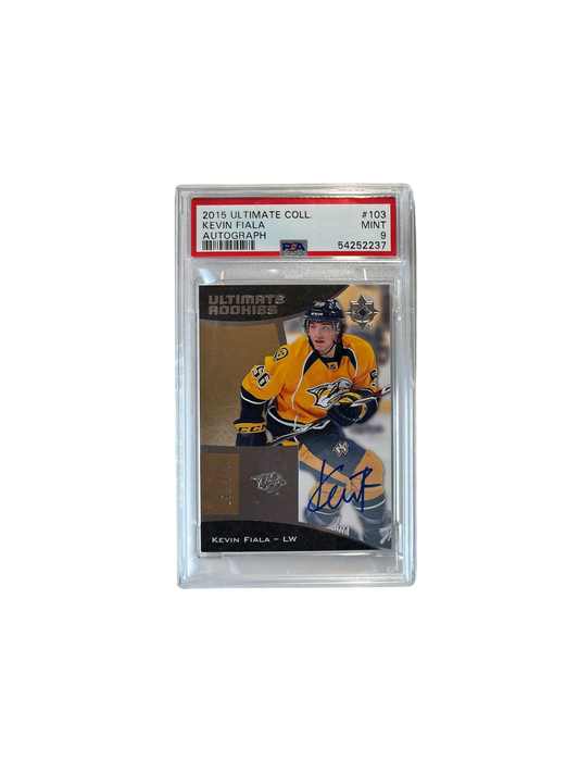 2015 Upper Deck Ultimate Collection Kevin Fiala Autograph PSA 9 card
