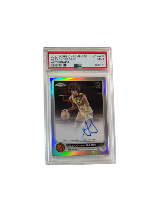 2022 Topps Chrome Alexandre Sarr Autograph PSA 9 card