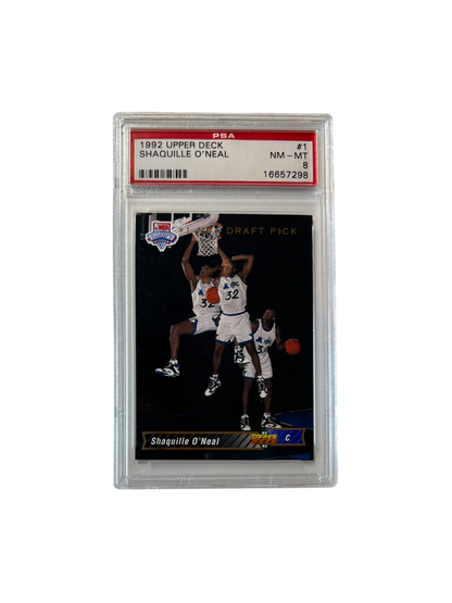 1992 Upper Deck Shaquille O'Neal #1 Draft Pick PSA 8 card