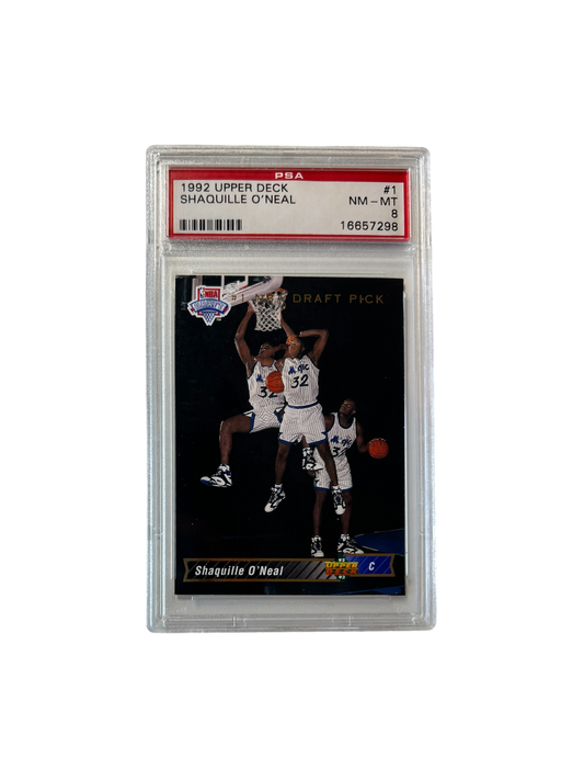 1992 Upper Deck Shaquille O'Neal #1 Draft Pick PSA 8 card