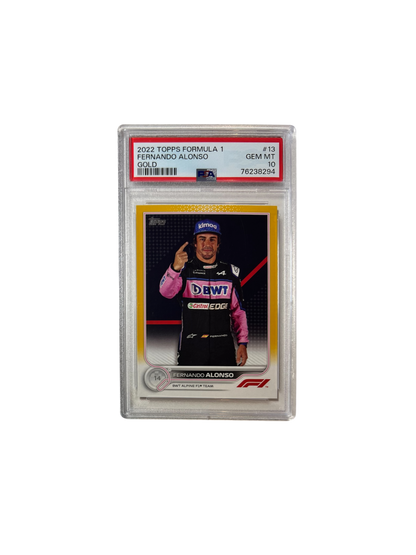 2022 Topps Formula 1 Fernando Alonso Gold /50 PSA 10 card