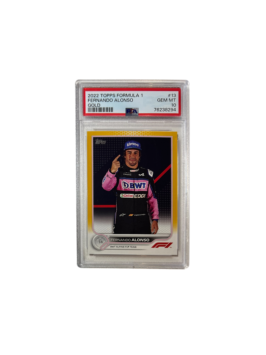 2022 Topps Formula 1 Fernando Alonso Gold /50 PSA 10 card