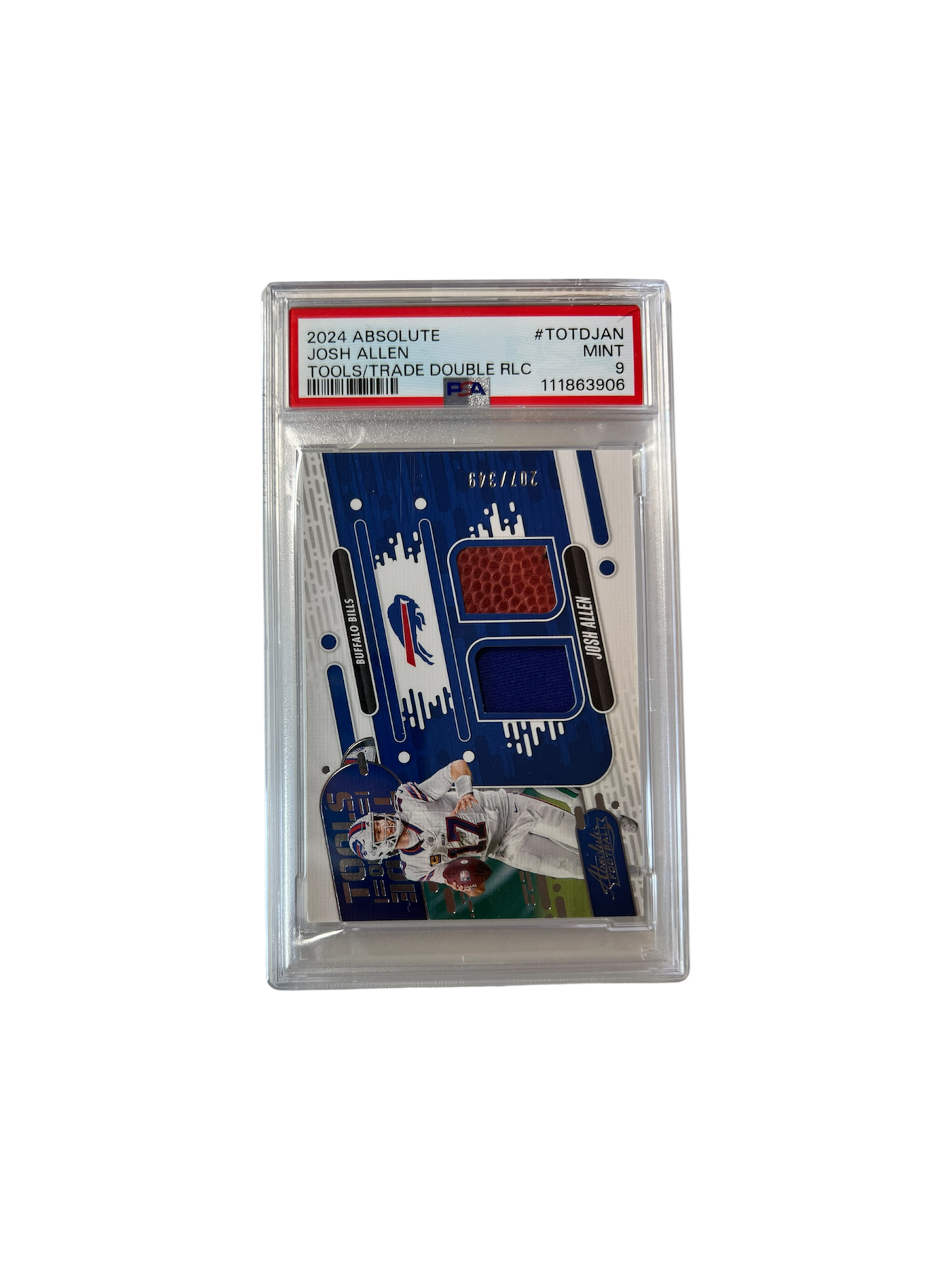 2024 Panini Dual Patch Jersey Ball Josh Allen PSA 9 card