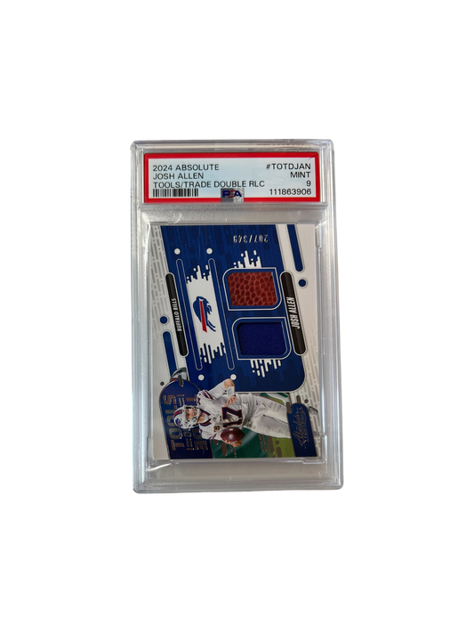2024 Panini Dual Patch Jersey Ball Josh Allen PSA 9 card