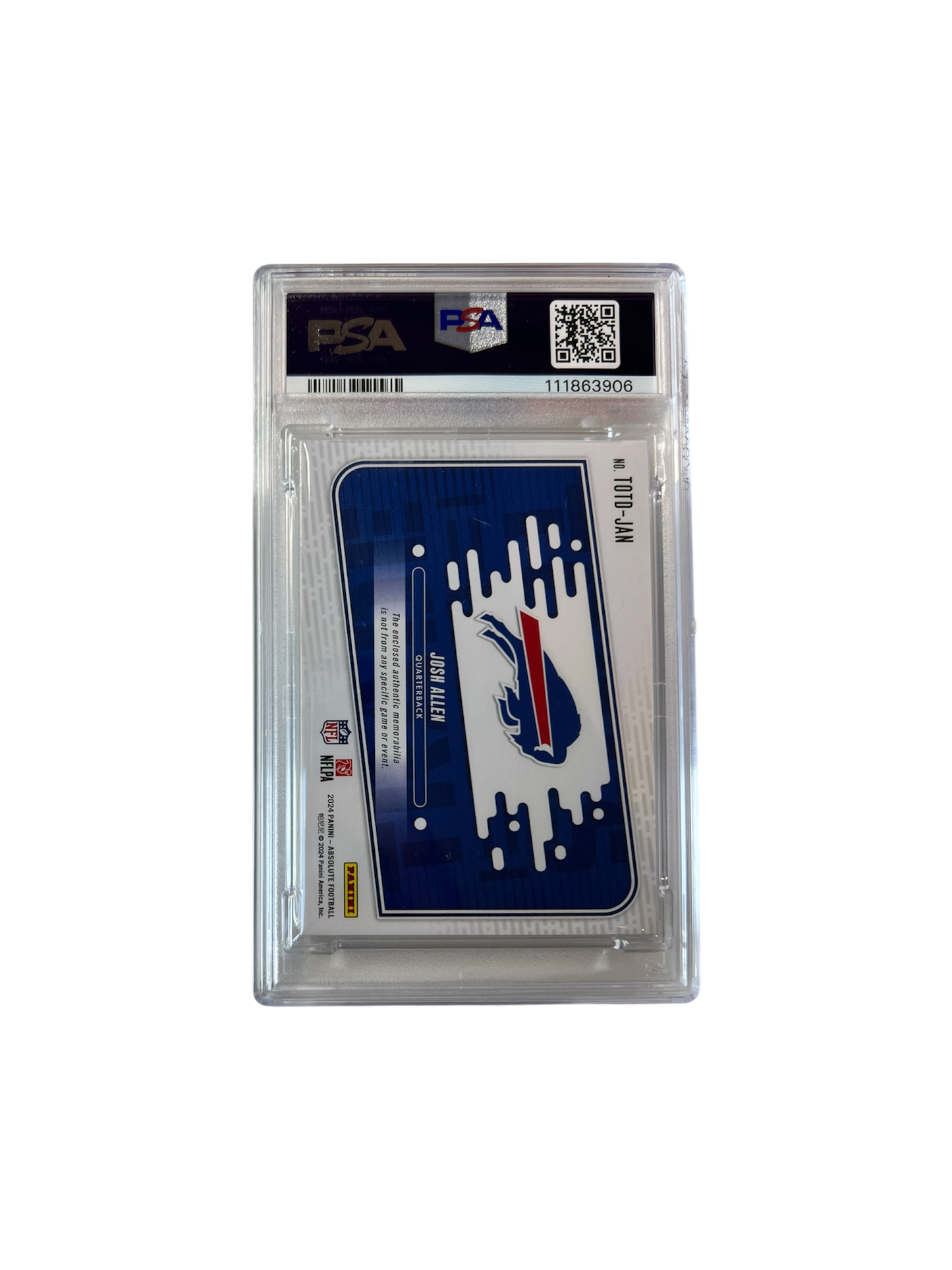 2024 Panini Dual Patch Jersey Ball Josh Allen PSA 9 card