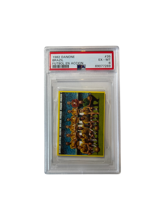 1982 Danone Brazil Futbol en Accion Pelé PSA 6 card