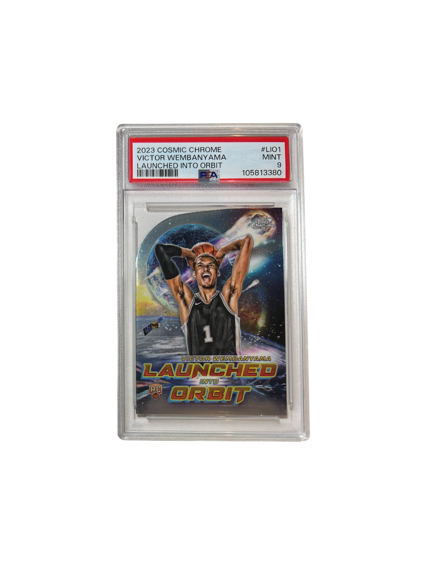 2023 Cosmic Chrome Victor Wembanyama Launched Into Orbit PSA 9 card