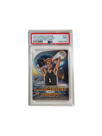 2023 Cosmic Chrome Victor Wembanyama Launched Into Orbit PSA 9 card