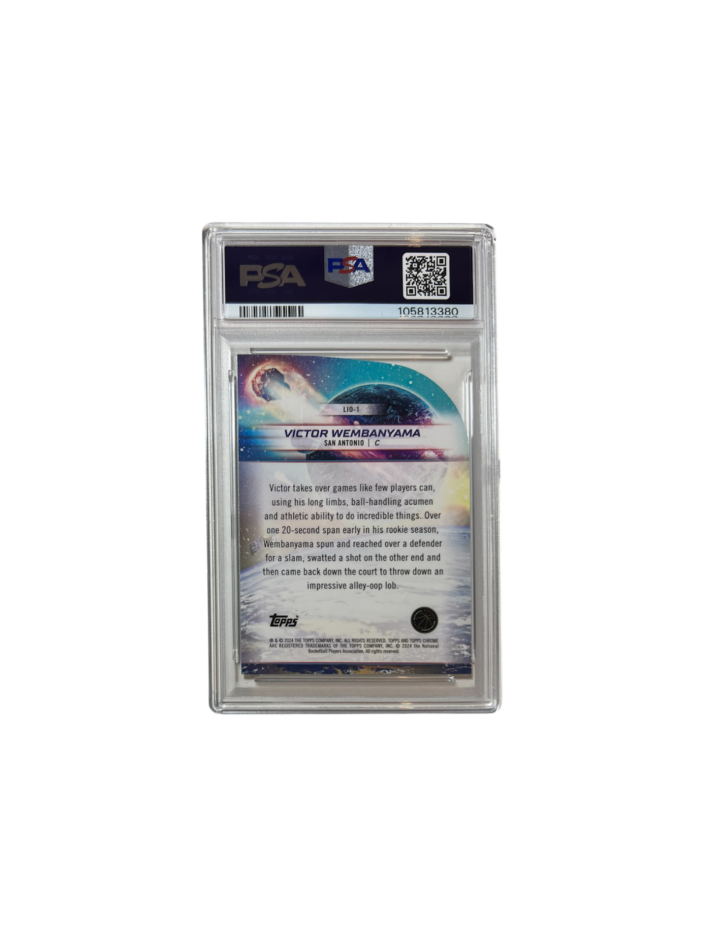 2023 Cosmic Chrome Victor Wembanyama Launched Into Orbit PSA 9 card