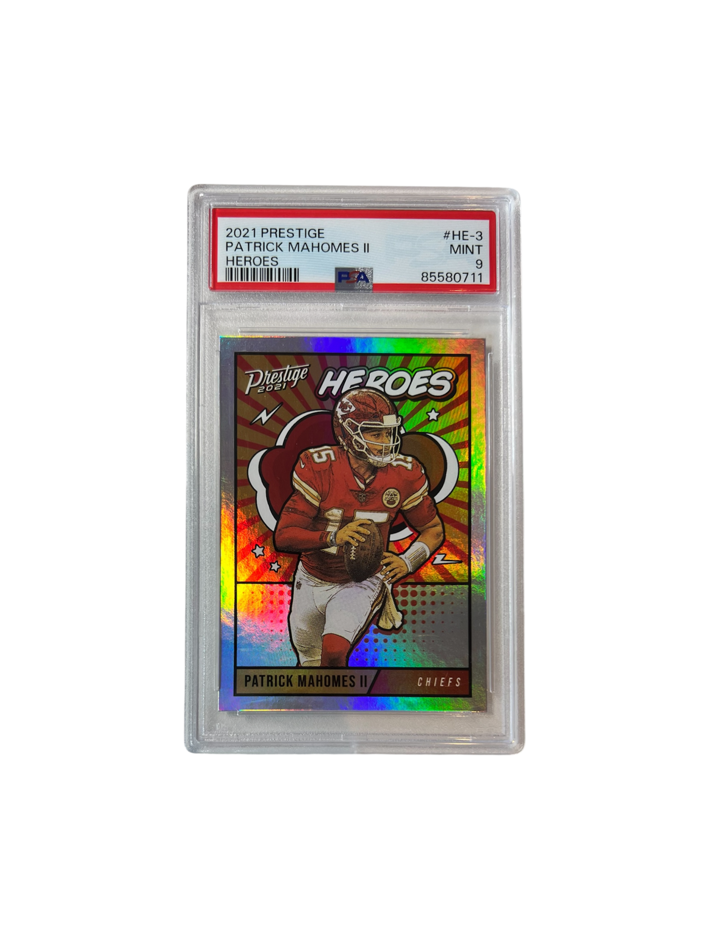 2021 Prestige Patrick Mahomes II HEROES PSA 9 card