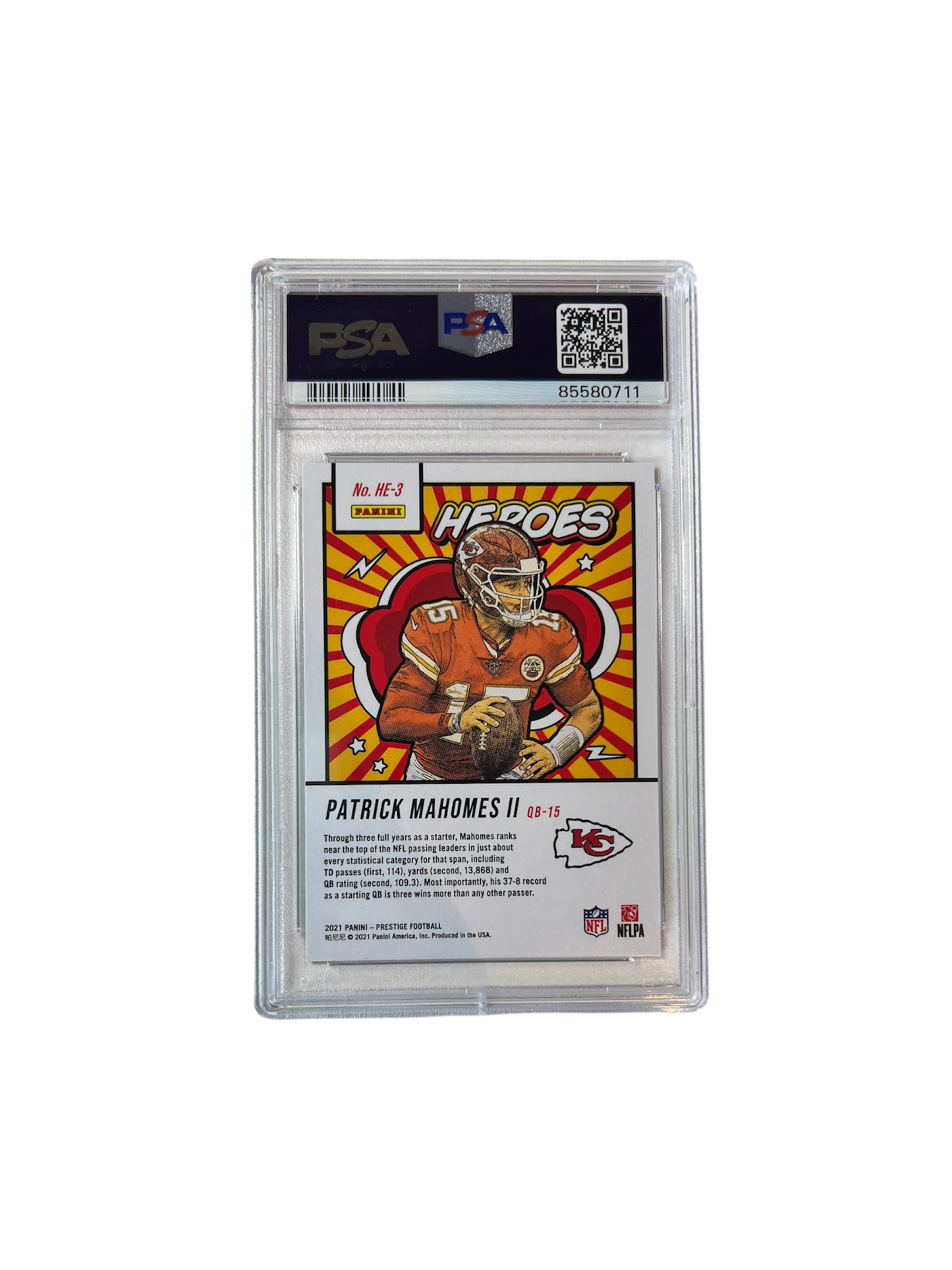 2021 Prestige Patrick Mahomes II HEROES PSA 9 card