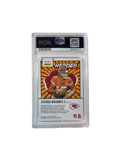 2021 Prestige Patrick Mahomes II HEROES PSA 9 card