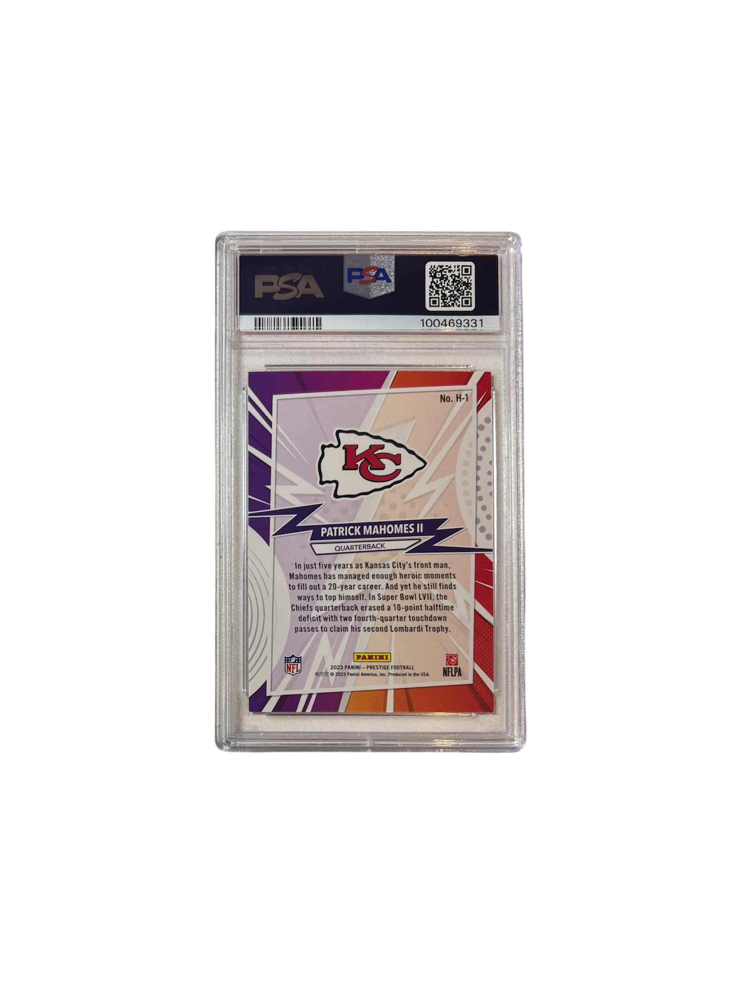 2023 Prestige Patrick Mahomes II HEROES PSA 9 card
