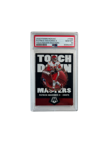2020 Panini Mosaic Patrick Mahomes II Touchdown Masters PSA 10 card