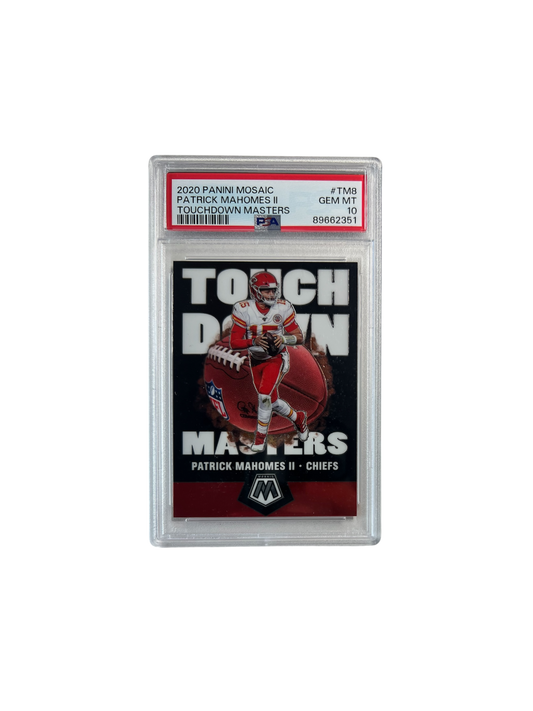 2020 Panini Mosaic Patrick Mahomes II Touchdown Masters PSA 10 card