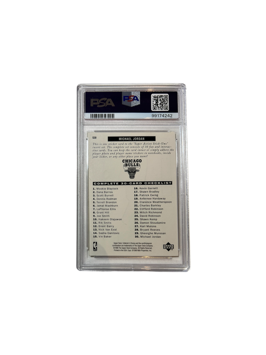 1996 Upper Deck Collector Choice Michael Jordan Sticker UMS1 PSA 7 card