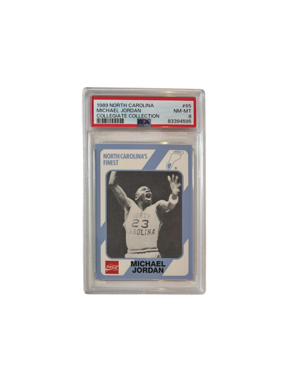 1989 North Carolina NCAA Michael Jordan #65 PSA 8 card