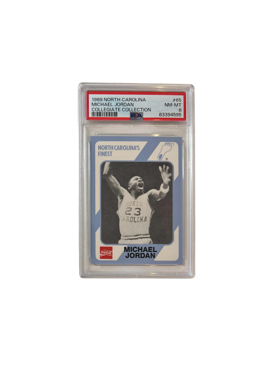 1989 North Carolina NCAA Michael Jordan #65 PSA 8 card