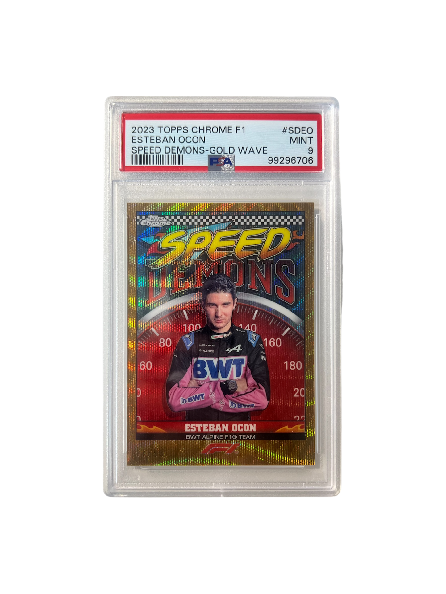 2023 Topps Chrome Formula 1 Esteban Ocon Speed Demons GOLD 50/50