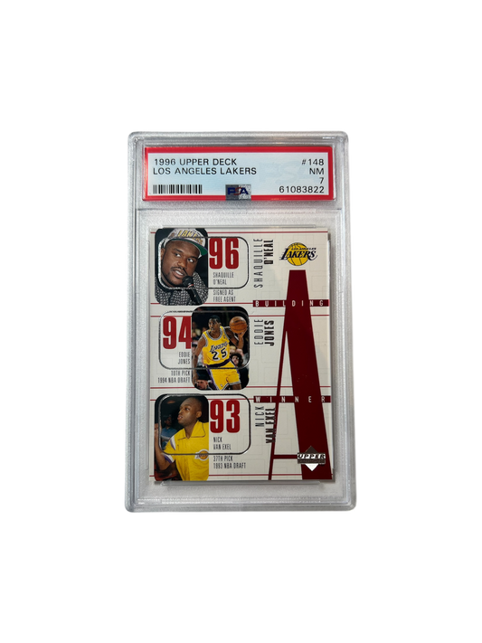 1996 Upper deck Los Angeles Lakers O'Neal Kobe Ceballos Jones VanExel PSA 7 Card
