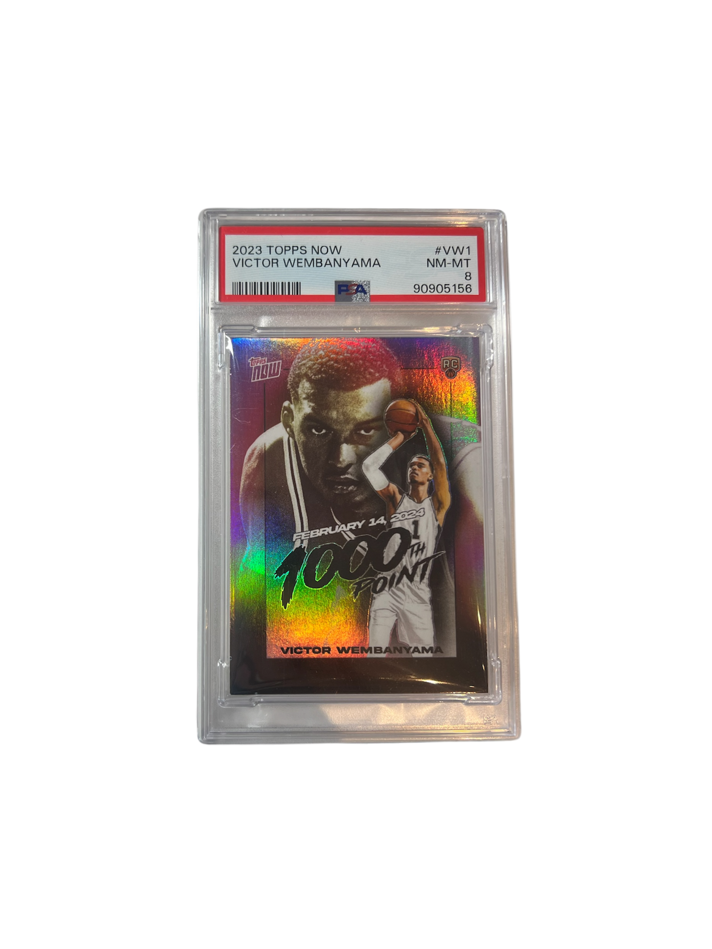2023 Topps Now Victor Wembanyama 1000th points PSA 8 Card