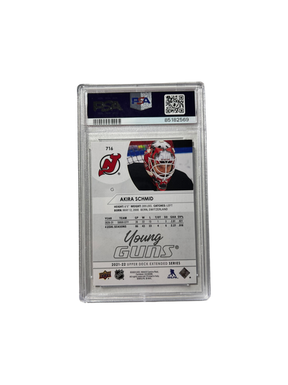 2021 Upper Deck Akira Schmid Young Guns PSA Card